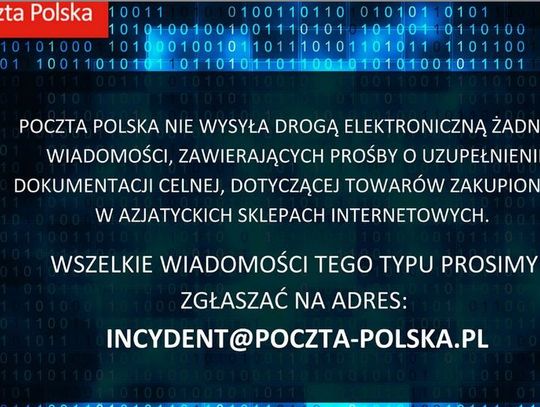 Poczta Polska ostrzega o oszustwach internetowych, związanych z obsługą celną przesyłek ze sklepów spoza UE