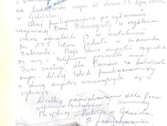 Podziękowania dla policjantów za odnalezienie 8-letniej wnuczki