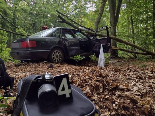 POLICJANCI WYJAŚNIAJĄ OKOLICZNOŚCI WYPADKU NA TRASIE SZTUM - RYJEWO