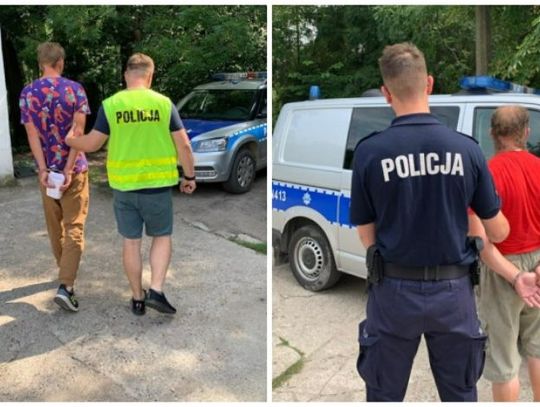 Policjanci zatrzymali mężczyzn, którzy rzucali butelkami w auto