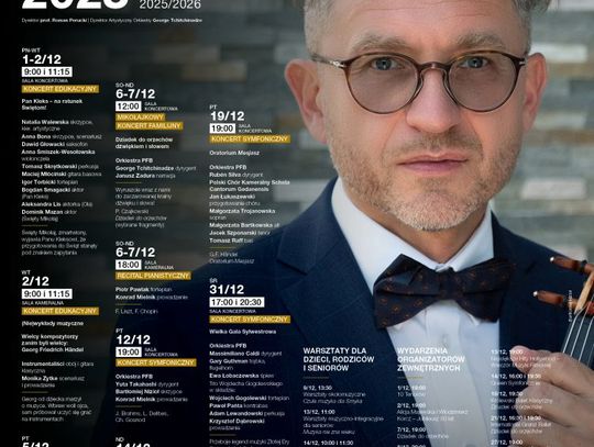 Polska Filharmonia Bałtycka im. Fryderyka Chopina w Gdańsku zaprasza na koncerty symfoniczne i wydarzenia w grudniu 2025