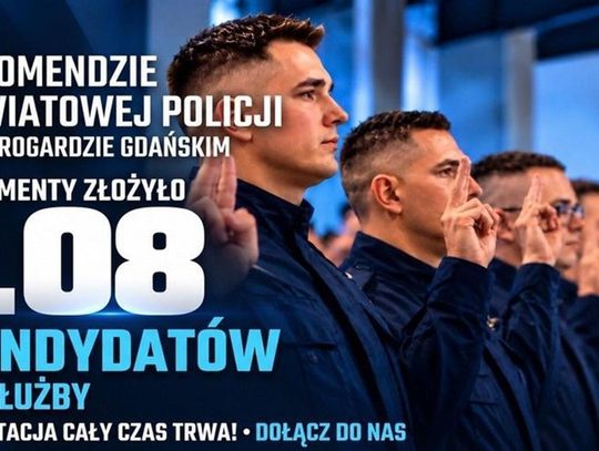 Ponad stu kandydatów w Starogardzie Gdańskim. Pomorska Policja przyjmuje nowych funkcjonariuszy