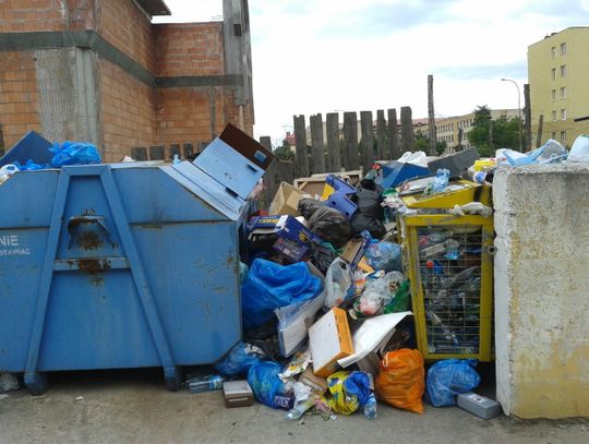 Przepełnione kontenery na śmieci na tczewskich osiedlach