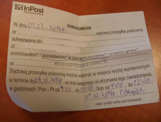 Punktów odbioru przesyłek sądowych miało być 11. Są 4… 