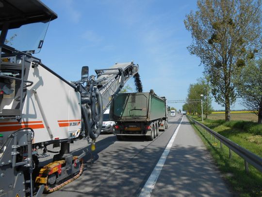 Remont na drodze krajowej nr 55
