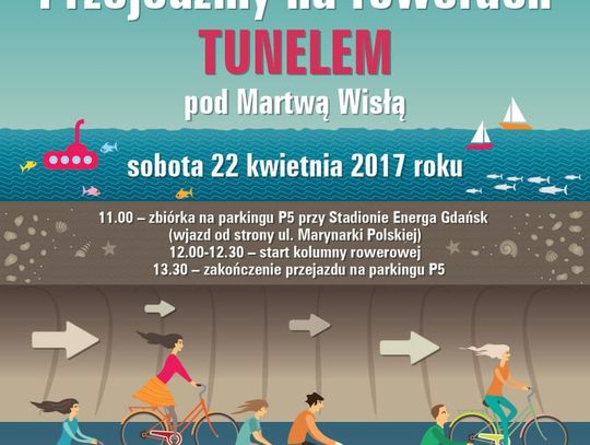 Rowerzyści uczczą rocznicę otwarcia tunelu pod Martwą Wisłą