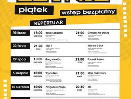 Rusza Kino Letnie na starogardzkim Rynku! Sprawdźcie co i w jakie dni będzie wyświetlane