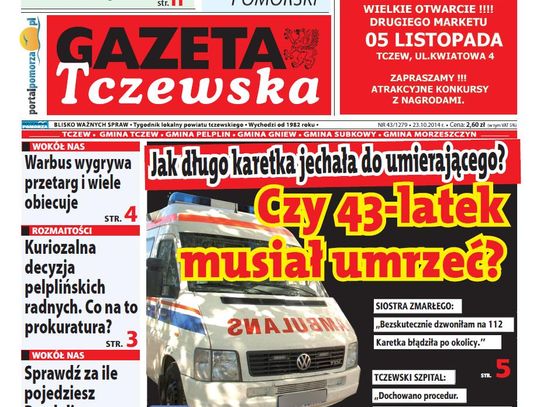 Śmierć 43-latka. Gdzie leży prawda? Czytaj w Gazecie Tczewskiej