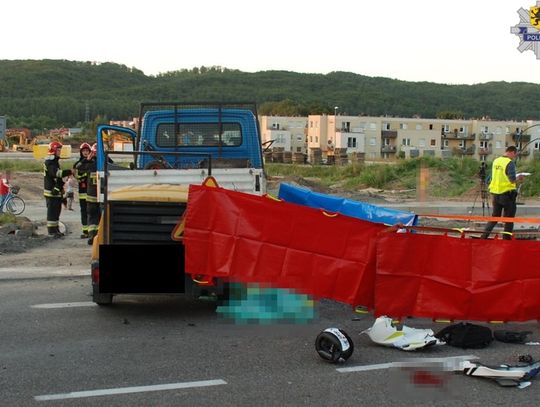 Śmiertelny wypadek z udziałem motocyklisty w Wejherowie