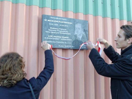 Śp. Maciej Płażyński uhonorowany przez tczewian pamiątkową tablicą