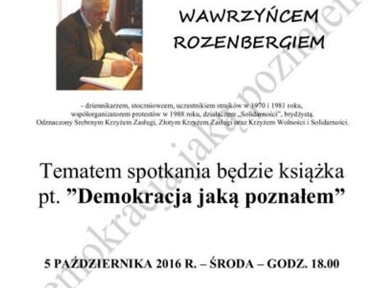 Spotkanie autorskie z Wawrzyńcem Rozenbergiem