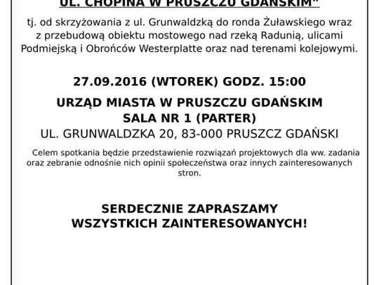 Spotkanie informacyjne dotyczące ul. Chopina