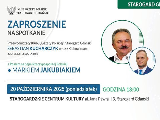 Spotkanie z posłem Markiem Jakubiakiem w Starogardzie Gdańskim