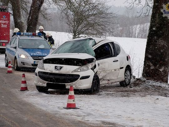 Straciła panowanie nad pojazdem i uderzyła w drzewo