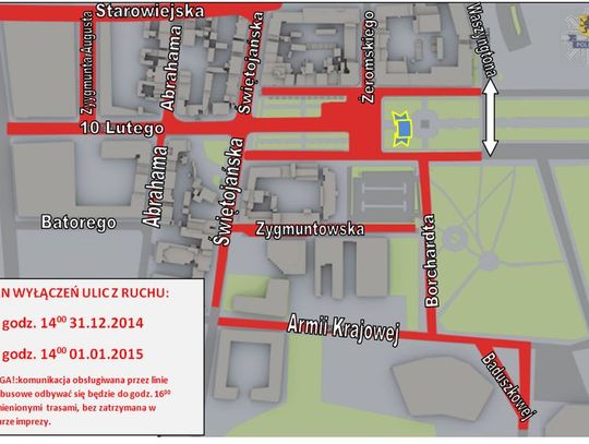 Sylwestrowa Noc  - Zmiana w organizacji ruchu