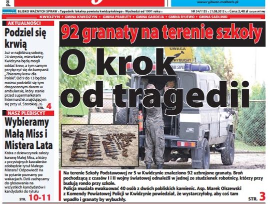 Tylko w Kurierze Kwidzyńskim