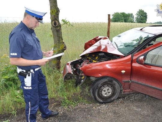 Uderzył w drzewo, uciekł i ... zasnął