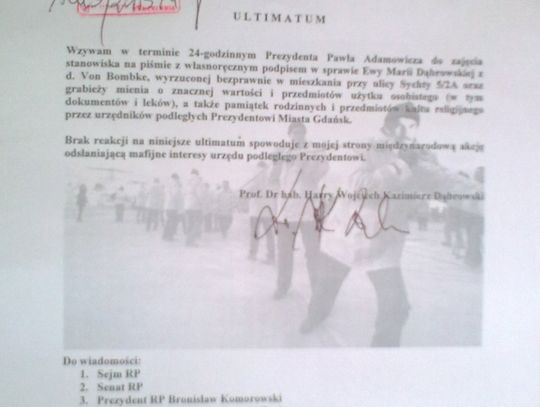 Ultimatum protestującego w sprawie eksmisji. Będzie odsłona mafijnych interesów urzędu podległego Adamowiczowi?