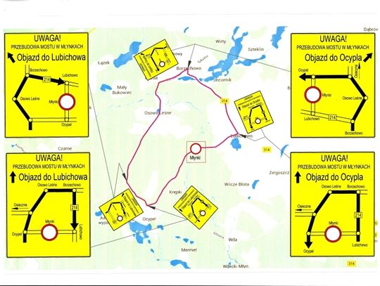 UWAGA: Most w miejscowości Młynki będzie zamknięty 