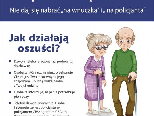 UWAGA NA PRÓBY OSZUSTW METODĄ "NA POLICJANTA" LUB "NA WNUCZKA"