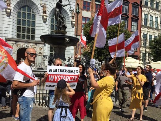 W Gdańsku manifestowali na rzecz wolnej Białorusi, przeciwko reżimowi Aleksandra Łukaszenki