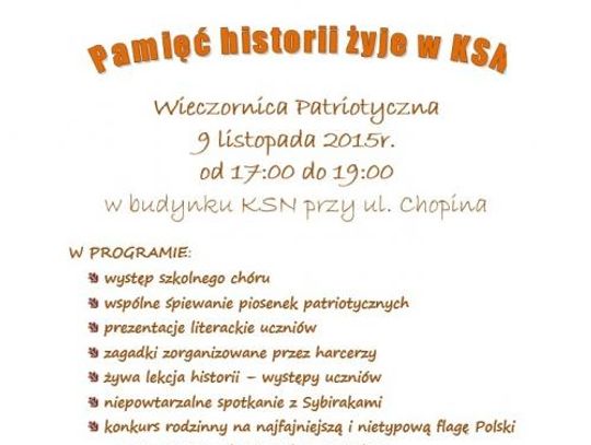 Wieczornica patriotyczna w KSN