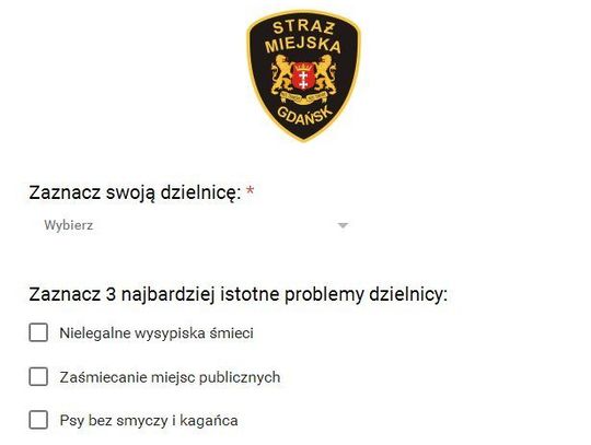 Wskaż najbardziej dokuczliwe problemy porządkowe w Gdańsku