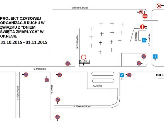 Wszystkich świętych: Zmiany w ruchu drogowym