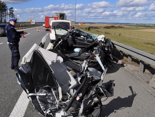 Wypadek na A1 pod Kleszczewkiem.