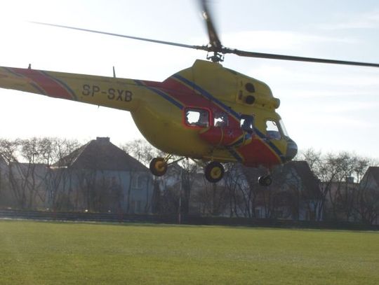 Wypadek na A1. Ranną zabrał śmigłowiec pogotowia