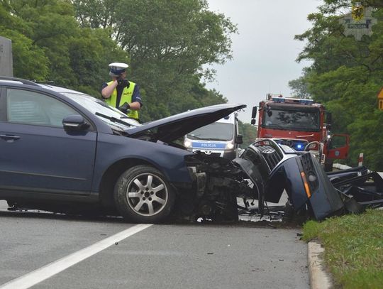Wypadek na DK22 przy moście Knybawskim