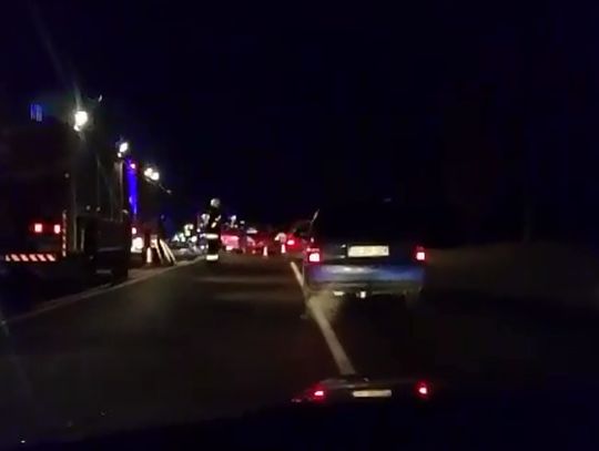 Wypadek na drodze krajowej nr 22. Droga zakorkowana na wysokości Miradowa.