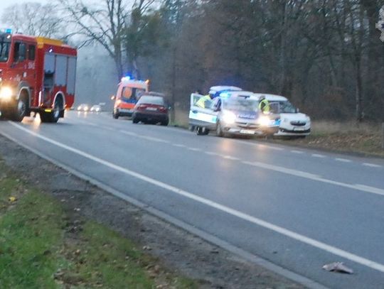 Wypadek na drodze krajowej nr 22. Jedna osoba ranna