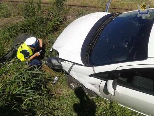 Wypadek w Cygance - Punto w rowie