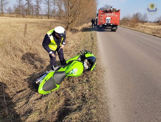 Wypadek z udziałem motocyklisty w Ostaszewie