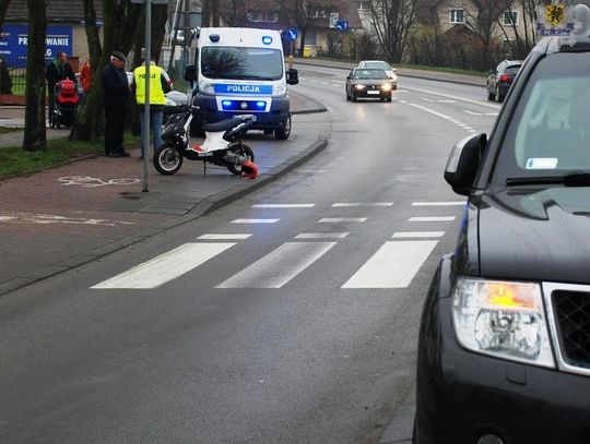 Wypadek z udziałem motorowerzysty