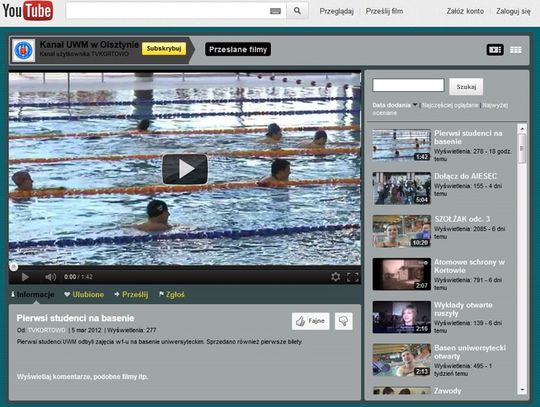 Wysoka oglądalność Kortowa na YouTube