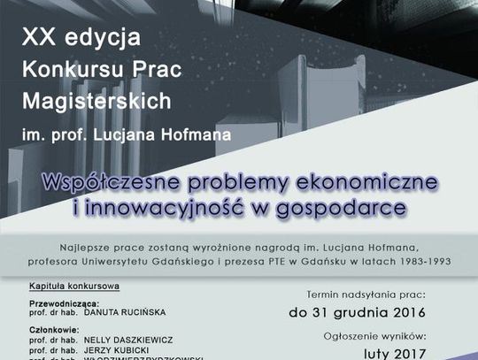 XX edycji Konkursu Prac Magisterskich i XIII edycji Konkursu Prac Licencjackich