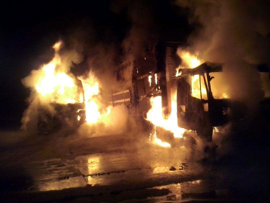 Zajączkowo: w nocy spłonęły dwa TIR-y. Podpalenie?