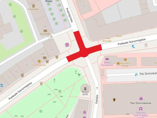 Zamknięcie ronda na Podwalu Staromiejskim. Przebudowa ul. Pańskiej