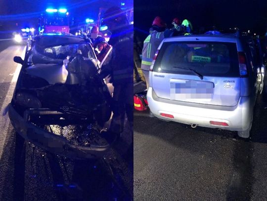 Zderzenie auta osobowego z koparką