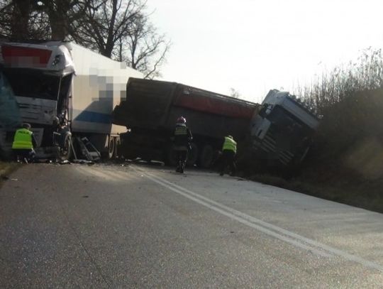 Zderzenie ciężarówek w Dąbrówce Malborskiej