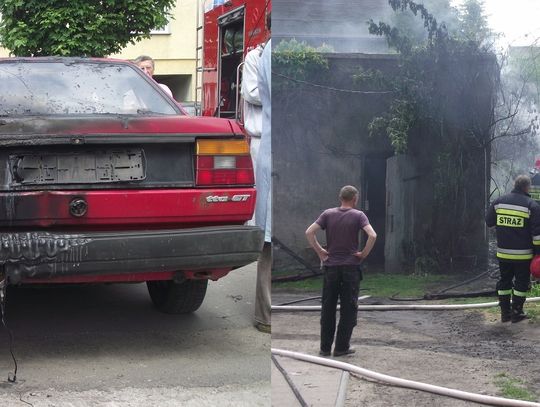 ZDJĘCIA: Pożar samochodu w centrum miasta