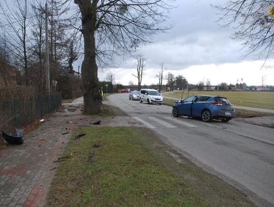 Zjechał na pobocze i uderzył w drzewo