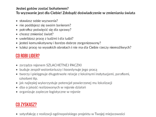 Zostań liderem SZLACHETNEJ PACZKI