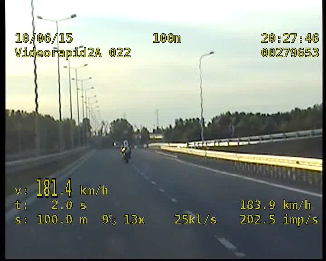 181 km/h motocyklem na ul. Sucharskiego 181 km/h motocyklem na ul. Sucharskiego