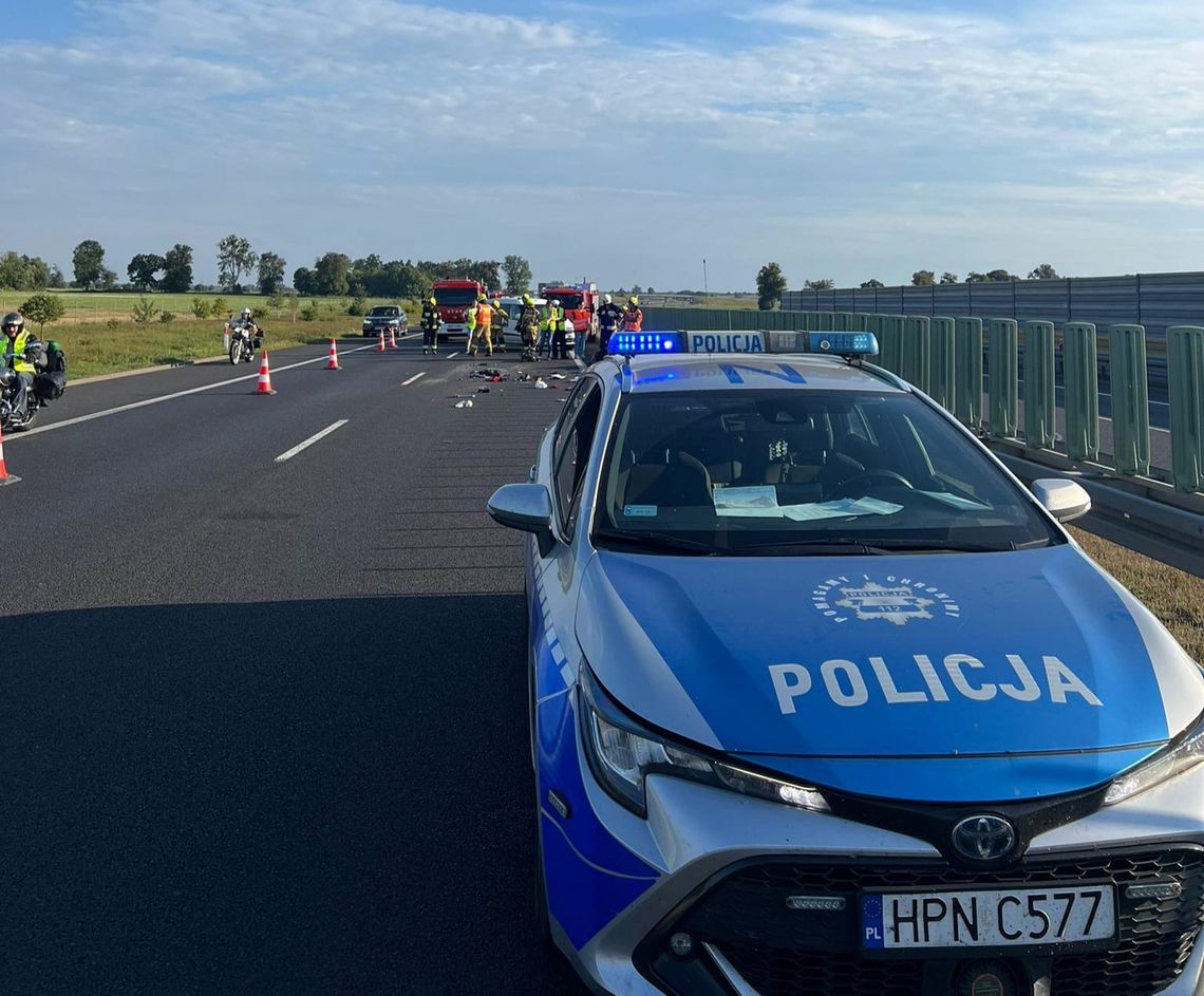 24-letni motocyklista rozbił się na autostradzie A1