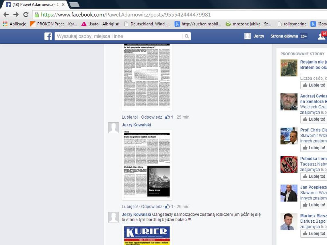 Adamowicz promuje Kuriera ?! Adamowicz promuje Kuriera ?!