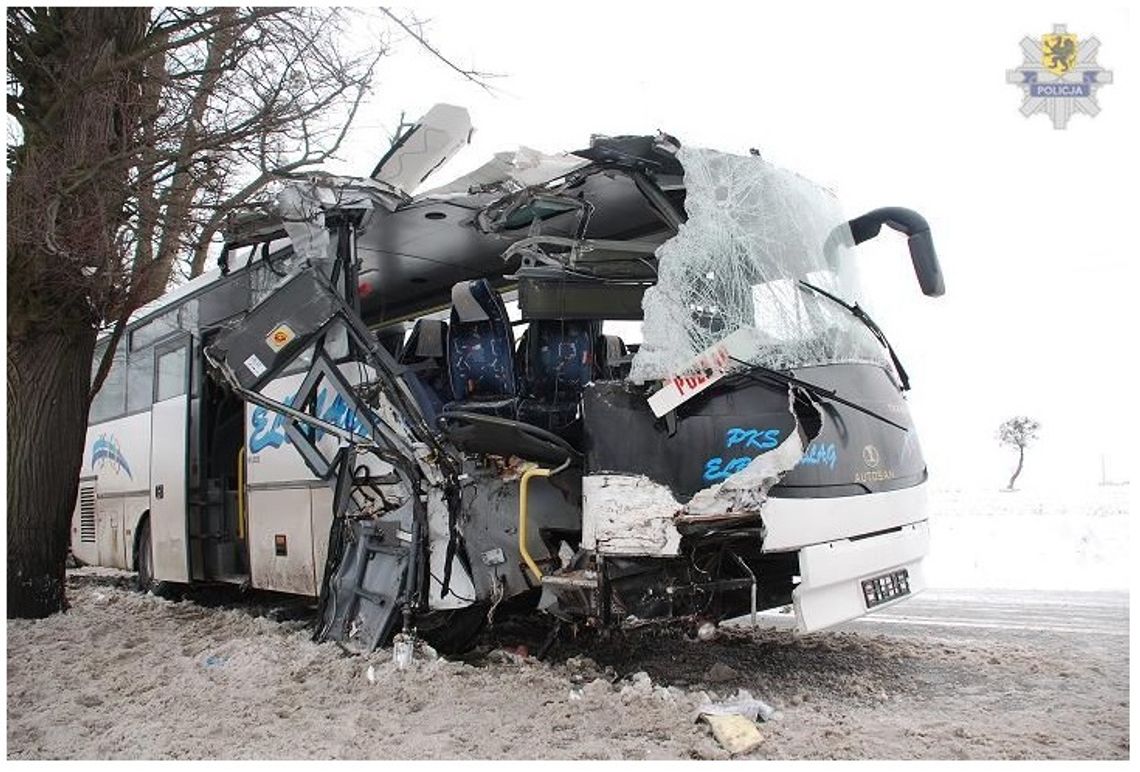Autobus PKS uderzył w drzewo