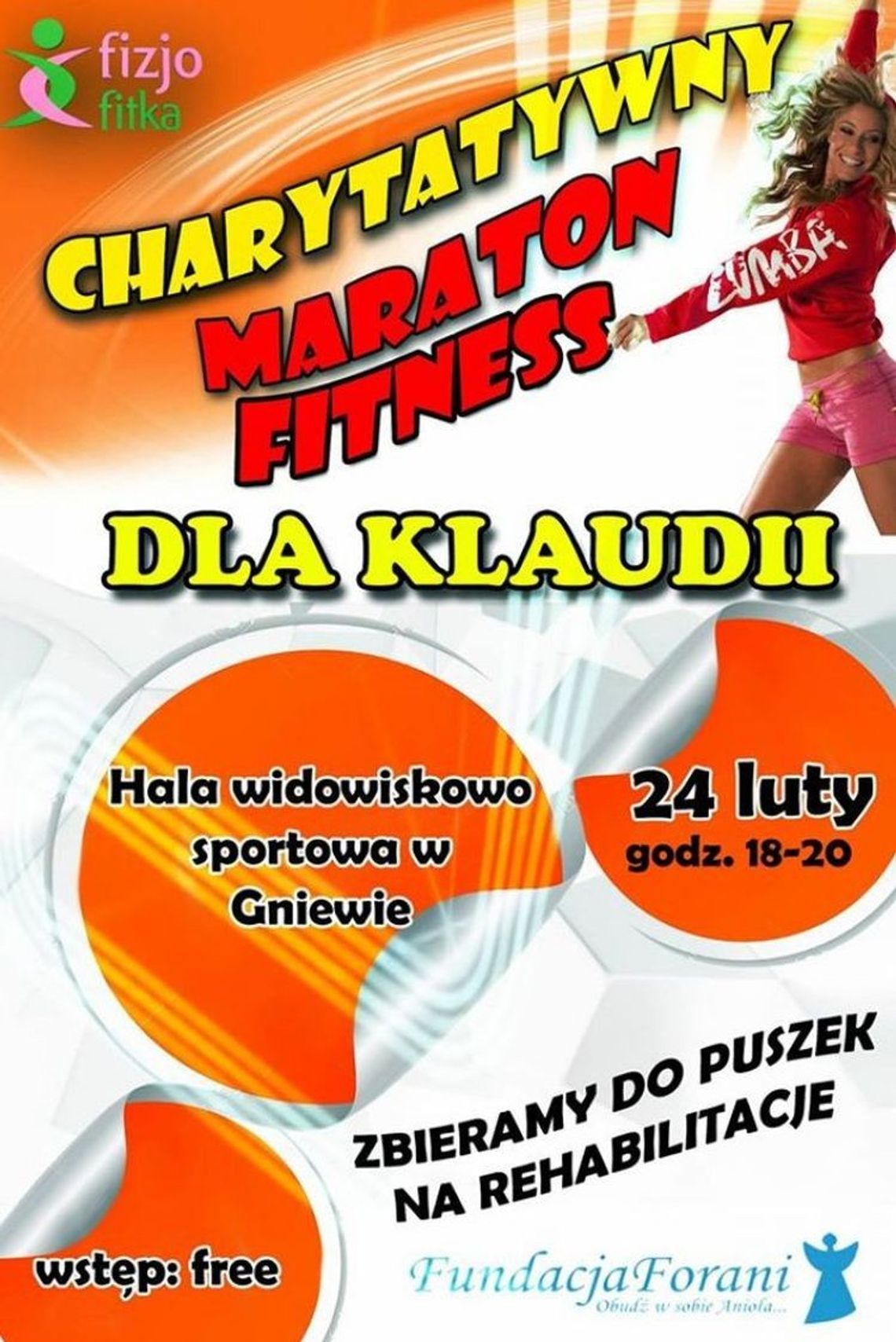 Będzie Charytatywny Maraton Fitness dla sparaliżowanej Klaudii! Zbiórka przeznaczona na rehabilitację Będzie Charytatywny Maraton Fitness dla sparaliżowanej Klaudii! Zbiórka przeznaczona na rehabilitację